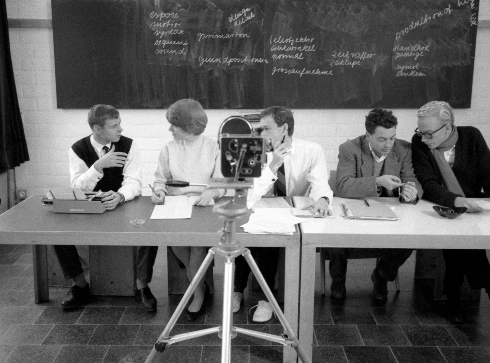 Studenten im Unterricht der Filmabteilung, 1958<